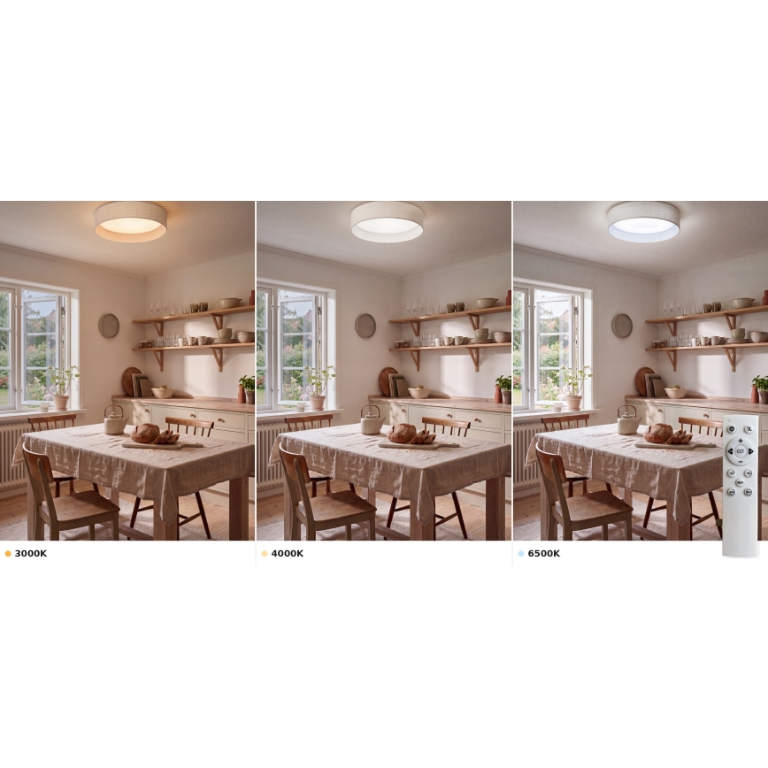 Brilagi - Plafonnier LED dimmable VELVET SMART VARI LED/24W/230V 3000-6500K Ø 45 cm blanc + télécommande