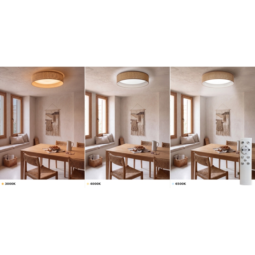Brilagi - Plafonnier LED dimmable VELVET SMART VARI LED/24W/230V 3000-6500K Ø 45 cm beige + télécommande