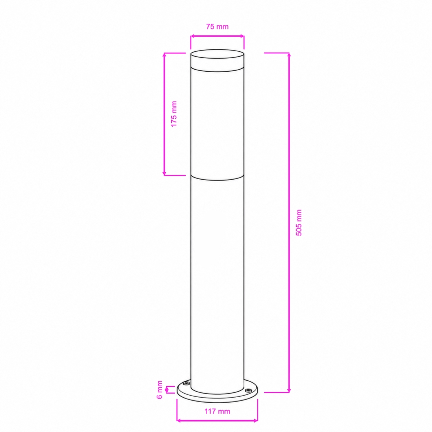 BRILAGI - Lampe d'extérieur LED ELIA 1xE27/7W/230V 4000K IP44 50 cm chrome mat