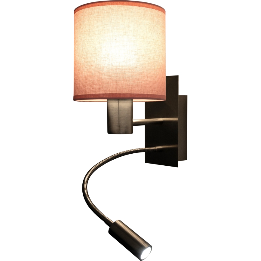 Brilagi - Lampe murale LED flexible BOBO 1xE27/25W/230V + LED/3W chrome mat/rose