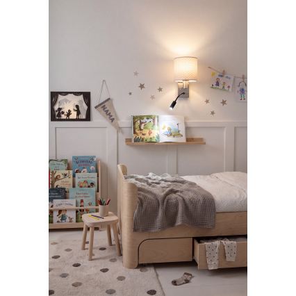 Brilagi - Applique murale LED flexible BOBO 1xE27/25W/230V + LED/3W chrome mat/beige/à pois