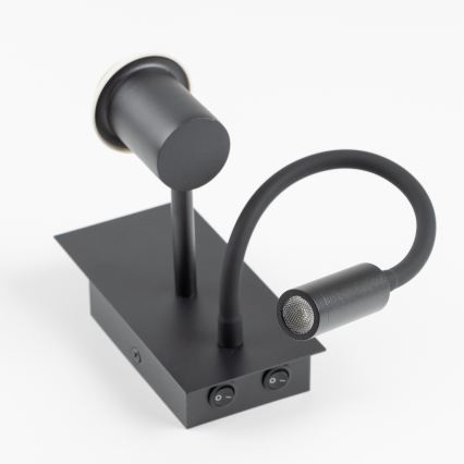 Brilagi - Lampe murale LED flexible pour enfants BOBO 1xE27/25W/230V + LED/3W noir/blanc/lapins
