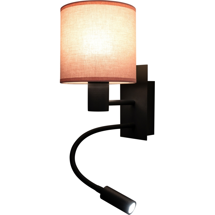 Brilagi - Lampe murale LED flexible BOBO 1xE27/25W/230V + LED/3W noire/rose