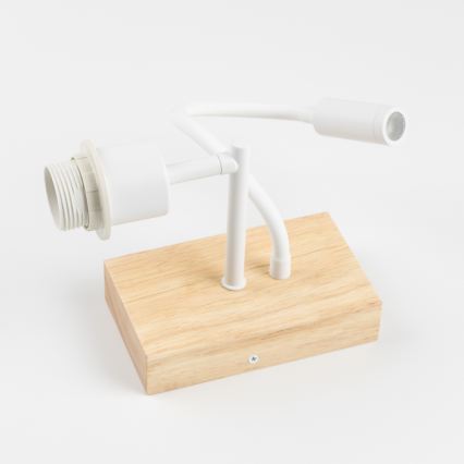 Brilagi - Lampe murale LED flexible pour enfants BOBO WOOD 1xE27/25W/230V + LED/3W chêne/blanc/lapins