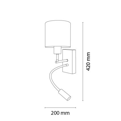 Brilagi - Lampe murale flexible LED pour enfants BOBO WOOD 1xE27/25W/230V + LED/3W chêne/noire/blanche/rose/motif ballerines
