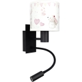 Brilagi - Lampe murale flexible LED pour enfant BOBO 1xE27/25W/230V + LED/3W noir/crème/motif lapins