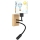 Brilagi - Lampe murale flexible LED pour enfants BOBO WOOD 1xE27/25W/230V + LED/3W chêne/noir/blanc/motifs d'animaux