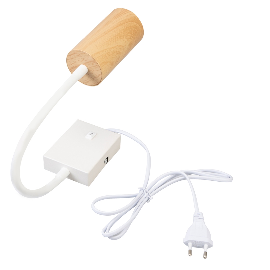 Brilagi - Applique murale flexible SELE avec interrupteur 1xGU10/30W/230V blanc/décor chêne