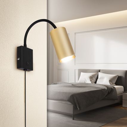 Brilagi - Applique murale flexible avec interrupteur SELE 1xGU10/30W/230V noir/doré