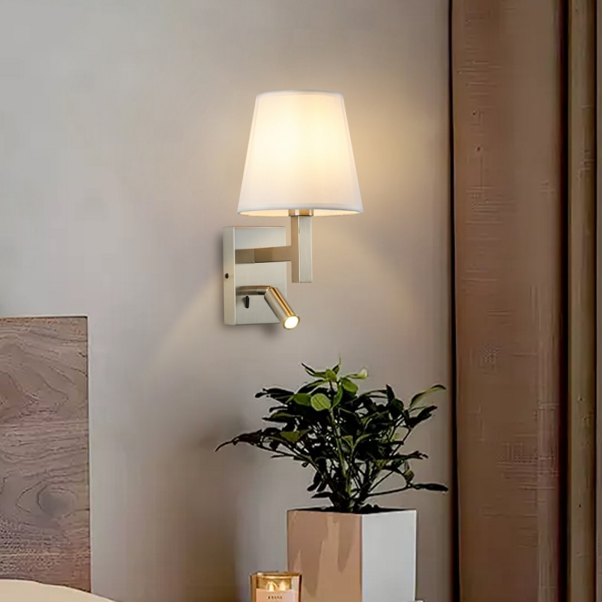 Brilagi - Lampe murale LED DEYA 1xE14/40W/230V + LED/3W blanc/chrome mat