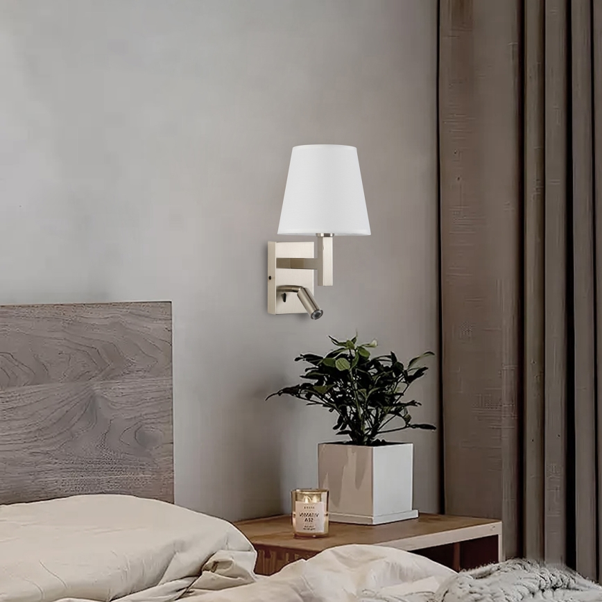 Brilagi - Lampe murale LED DEYA 1xE14/40W/230V + LED/3W blanc/chrome mat