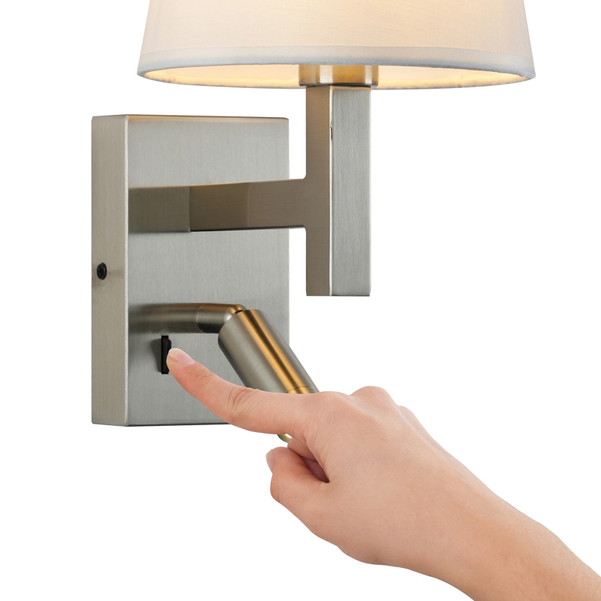 Brilagi - Lampe murale LED DEYA 1xE14/40W/230V + LED/3W blanc/chrome mat
