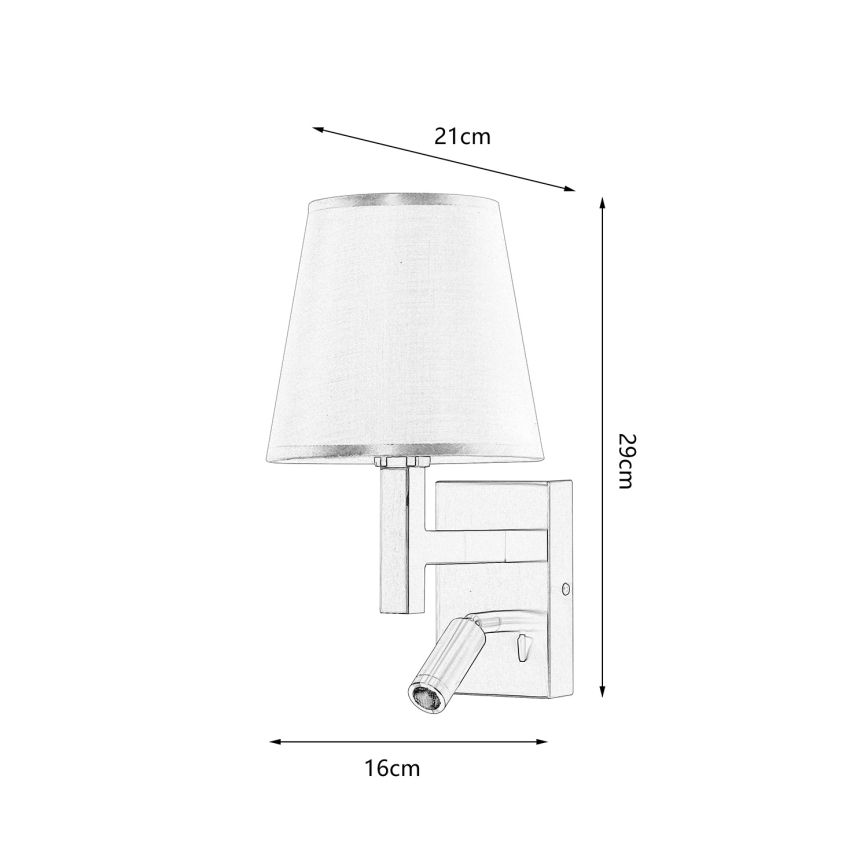 Brilagi - Lampe murale LED DEYA 1xE14/40W/230V + LED/3W blanc/chrome mat