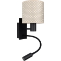 Brilagi - Lampe murale LED flexible BOBO 1xE27/25W/230V + LED/3W noir/beige/à pois