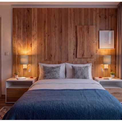 Brilagi - Applique murale LED flexible NUBILA 1xE27/25W/230V + LED/3W blanc/gris clair