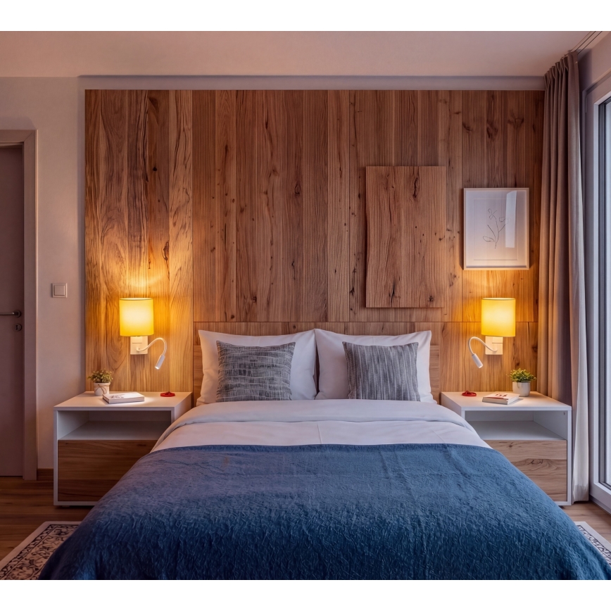 Brilagi - Applique murale LED flexible NUBILA 1xE27/25W/230V + LED/3W blanc/jaune