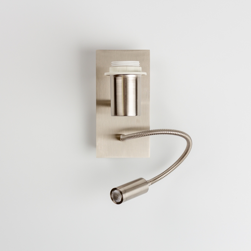 Brilagi - Lampe murale LED flexible NUBILA 1xE27/25W/230V + LED/3W chrome mat/gris clair