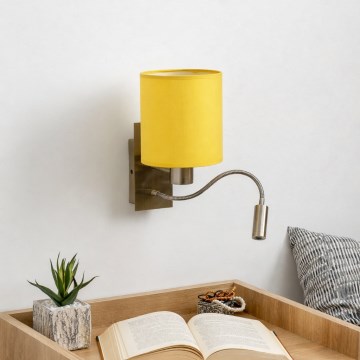 Brilagi - Lampe murale LED flexible NUBILA 1xE27/25W/230V + LED/3W laiton/jaune