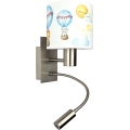Brilagi - Lampe murale LED flexible pour enfants BOBO 1xE27/25W/230V + LED/3W chrome mat/blanc/à motifs d