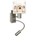 Brilagi - Lampe murale LED flexible pour enfants BOBO 1xE27/25W/230V + LED/3W chrome mat/blanc/rose/fées