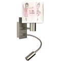Brilagi - Lampe murale LED flexible pour enfants BOBO 1xE27/25W/230V + LED/3W chrome mat/blanc/rose/motif chaussons de ballet