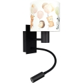 Brilagi - Lampe murale LED flexible pour enfants BOBO 1xE27/25W/230V + LED/3W noir/blanc/motifs animaux