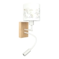 Brilagi - Lampe murale LED flexible pour enfants BOBO WOOD 1xE27/25W/230V + LED/3W chêne/blanc/licornes