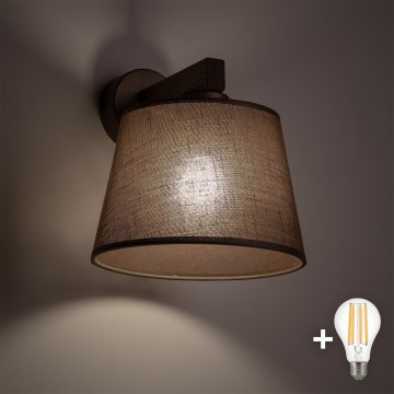 BRILAGI - Lampe murale LED LATTE 1xE27/15W/230V pin/marron