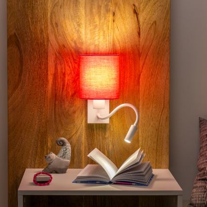 Brilagi - Applique murale LED flexible NUBILA 1xE27/25W/230V + LED/3W blanc/rose