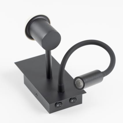 Brilagi - Applique murale LED flexible NUBILA 1xE27/25W/230V + LED/3W noir/blanc