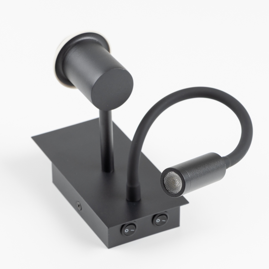 Brilagi - Applique murale LED flexible NUBILA 1xE27/25W/230V + LED/3W noir/bleu foncé