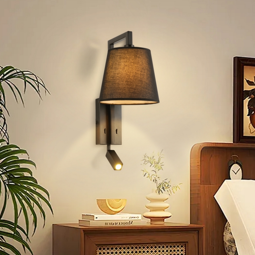 Brilagi - Lampe murale LED RAYA 1xE14/40W/230V + LED/3W noir