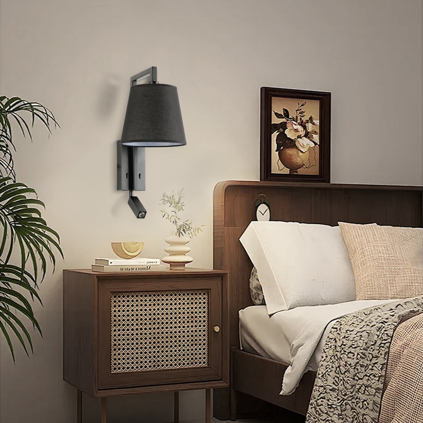 Brilagi - Lampe murale LED RAYA 1xE14/40W/230V + LED/3W noir