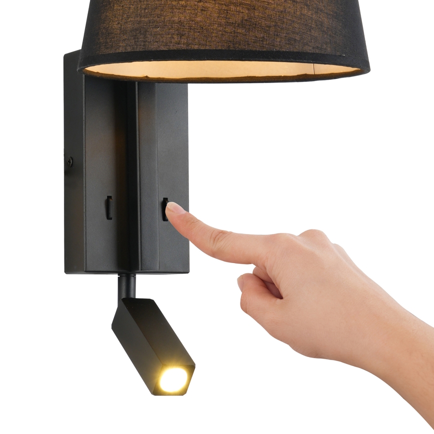 Brilagi - Lampe murale LED RAYA 1xE14/40W/230V + LED/3W noir