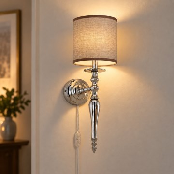 BRILAGI - Lampe murale NUBILA 1xE27/60W/230V chrome brillant/marron