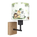 Brilagi - Lampe murale pour enfant BOBO WOOD 1xE27/25W/230V chêne/noir/blanc/vert/jungle