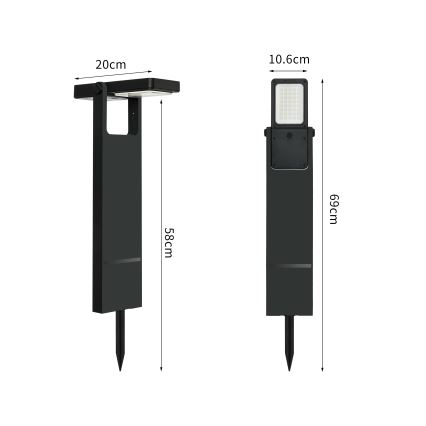 Brilagi - Lampe solaire SOLEIL SPIKE LED/4W/3,7V 2200 mAh IP44