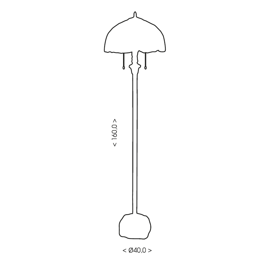 BRILAGI - Lampe sur pied Tiffany en vitrail CORAL 2xE27/60W/230V