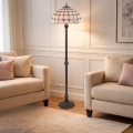 BRILAGI - Lampe sur pied Tiffany en vitrail DORAN 2xE27/60W/230V