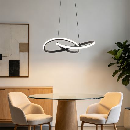 Brilagi - Suspension LED dimmable sur câbles INFINITY LED/55W/230V 3000-6000K 50x50 cm noir + télécommande