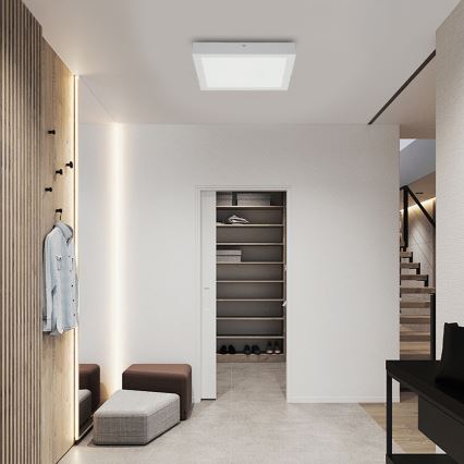 Brilagi - Applique de plafond de salle de bain dimmable FRAME SMART LED/24W/230V 30x30 cm 3000-6000K IP44 blanche + télécommande