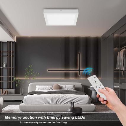 Brilagi - Applique de plafond de salle de bain dimmable FRAME SMART LED/24W/230V 30x30 cm 3000-6000K IP44 blanche + télécommande