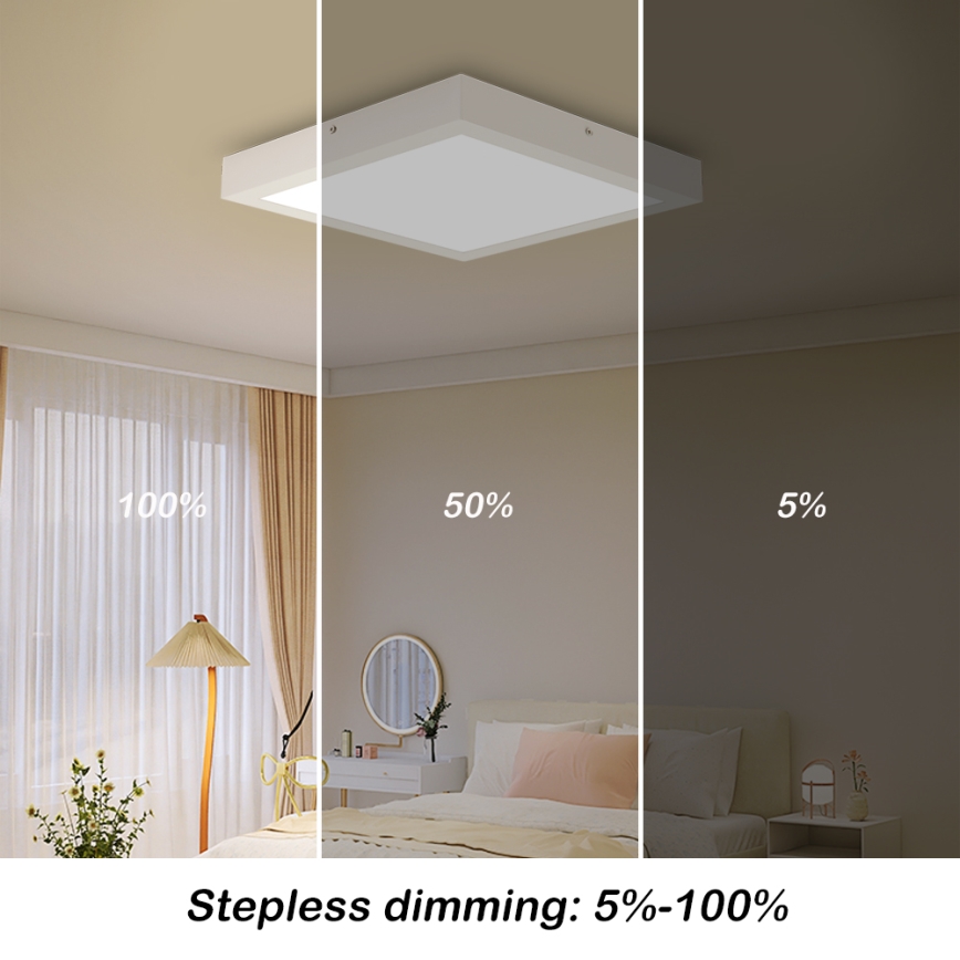 Brilagi - Applique de plafond de salle de bain dimmable FRAME SMART LED/24W/230V 30x30 cm 3000-6000K IP44 blanche + télécommande