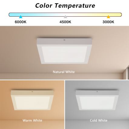 Brilagi - Applique de plafond de salle de bain dimmable FRAME SMART LED/24W/230V 30x30 cm 3000-6000K IP44 blanche + télécommande