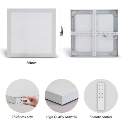 Brilagi - Applique de plafond de salle de bain dimmable FRAME SMART LED/24W/230V 30x30 cm 3000-6000K IP44 blanche + télécommande
