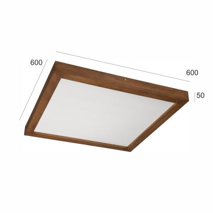 Brilagi - LED Plafonnier de salle de bain WOODY FRAME LED/40W/230V 60x60 cm IP44 cerise