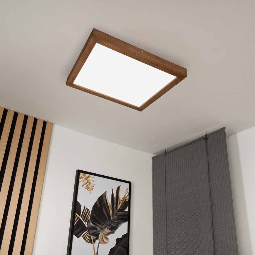 Brilagi - LED Plafonnier de Salle de Bain WOODY FRAME LED/50W/230V 60x60 cm IP44 chêne cerise