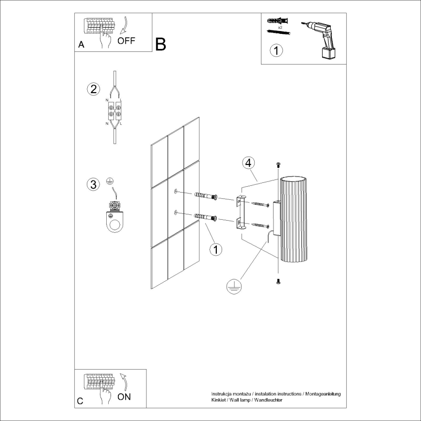 Brilagi - LED Applique murale CRESTO 2xGU10/10W/230V 20 cm noire