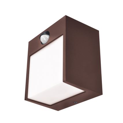Brilagi - Applique murale LED extérieure avec capteur TERNI LED/12W/230V marron IP44