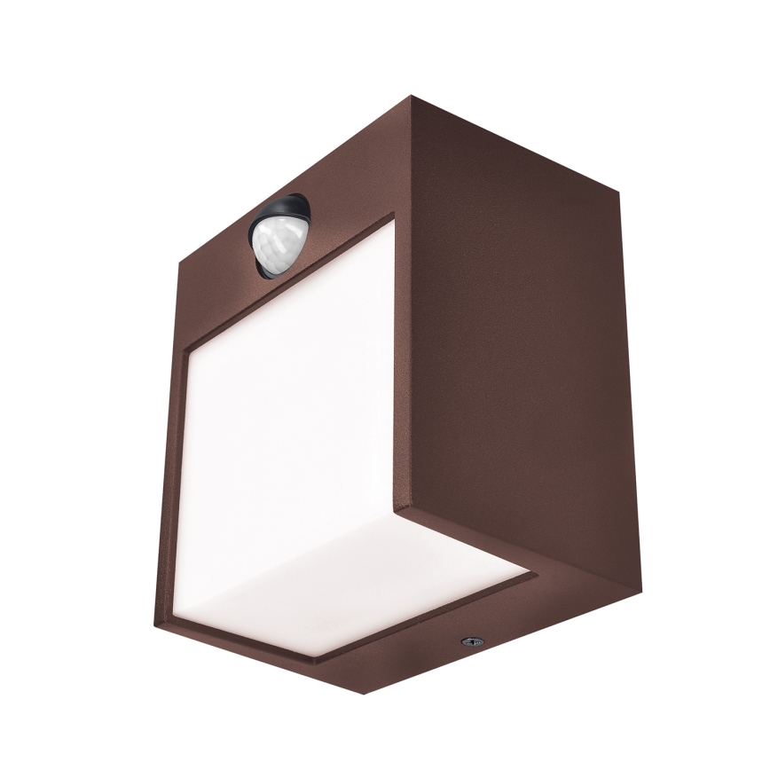 Brilagi - Applique murale LED extérieure avec capteur TERNI LED/12W/230V marron IP44